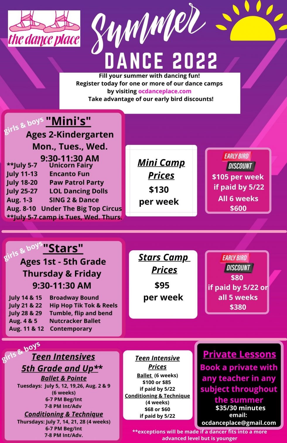 Summer Dance Classes | OC Dance Place